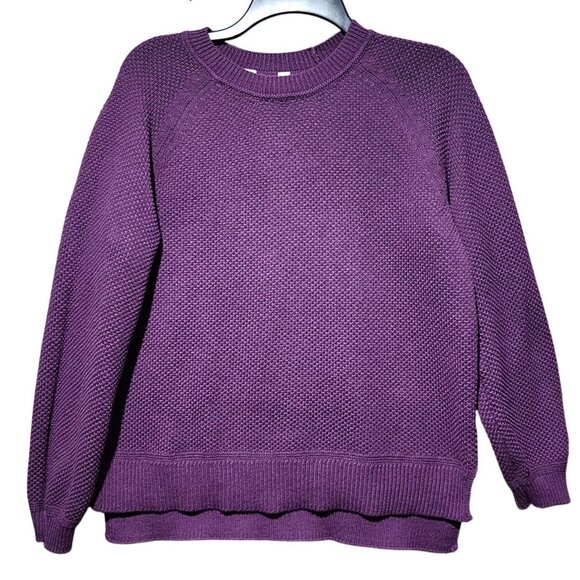 Time And Tru Womens Winter Warm Purple Knit Sweater Crewneck Cotton Blend Size M - Picture 13 of 13